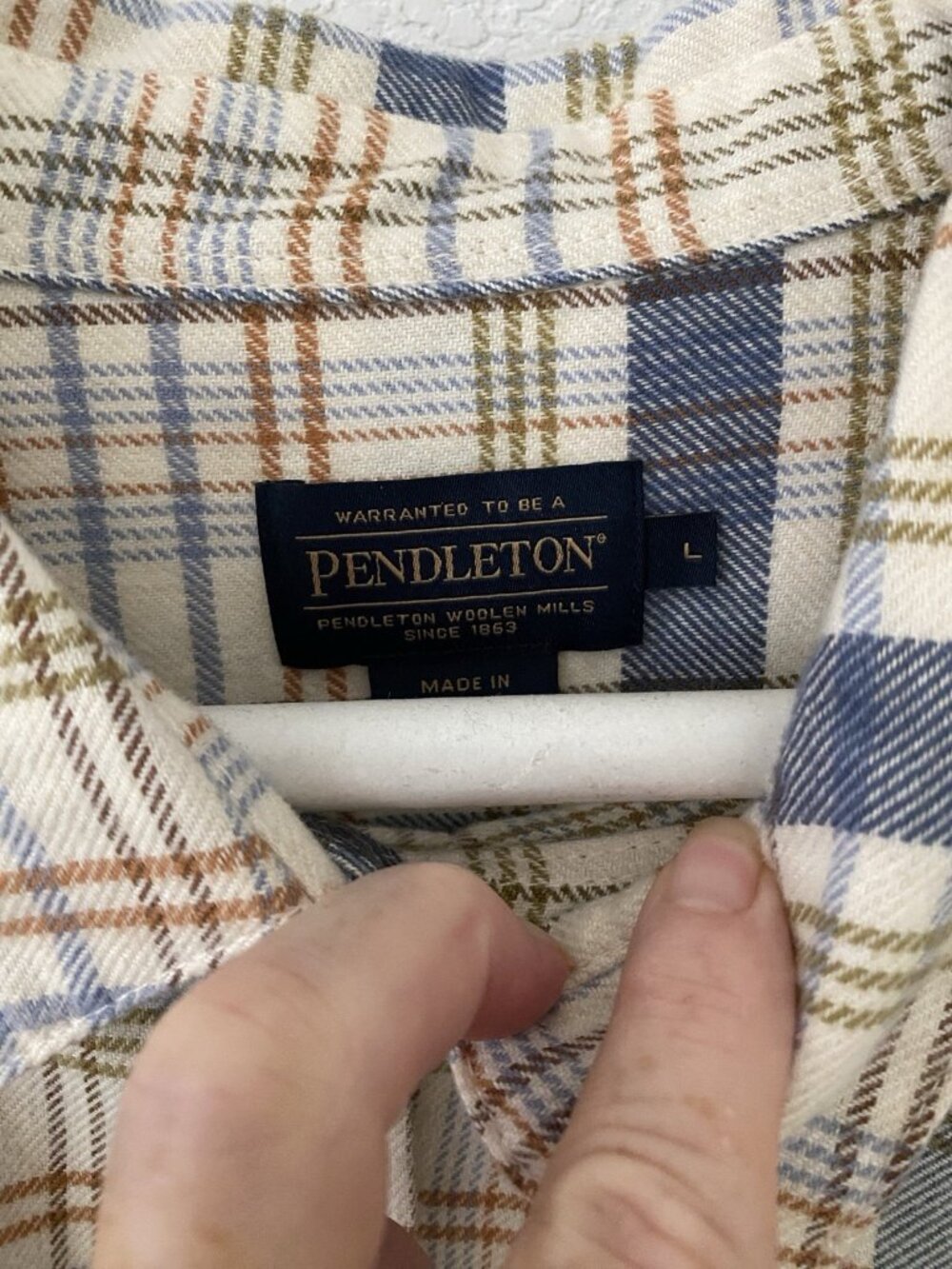 Pendleton Women’s Large 100% Cotton Plaid Flannel Shirt Blouse - Picture 6 of 7